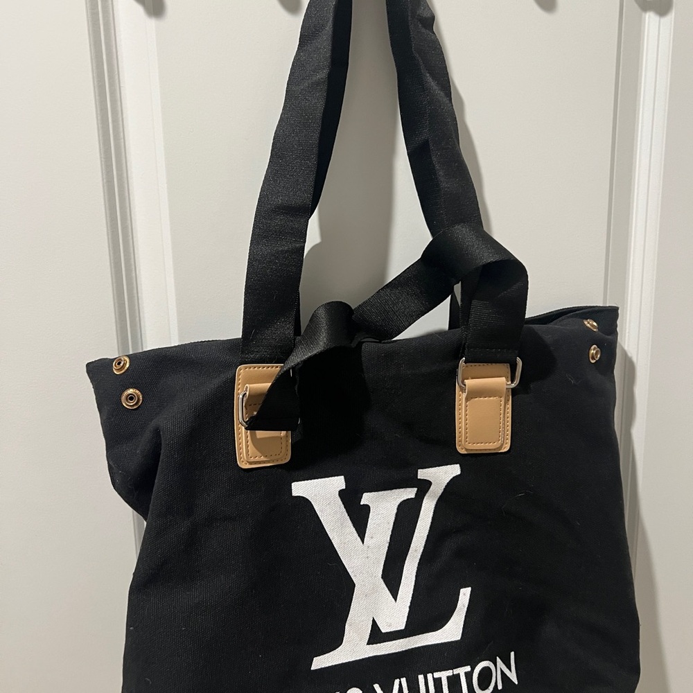 Louis Vuitton Black and White Canvas Tote
